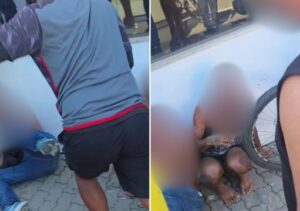 Dupla é contida e agredida por populares após suspeita de roubo no Centro de Campos Dupla é contida e agredida por populares após suspeita de roubo no Centro de Campos