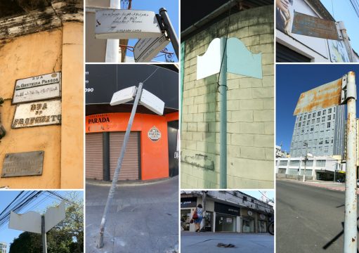 Placas apagadas dificultam localização dos campistas Placas apagadas dificultam localização dos campistas