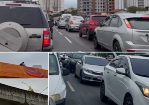 Primeiras horas de operação na Ponte Leonel Brizola garante passagem a ciclistas, mas provoca retenções no trânsito