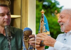Flávio Bolsonaro e Lula participam de missas no Dia de Nossa Senhora Aparecida