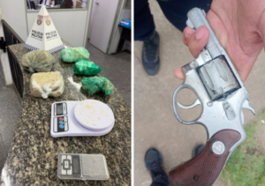 Homem é preso com 3kg de crack e adolescente de 14 anos é apreendido com revólver, no Pq. Santa Rosa